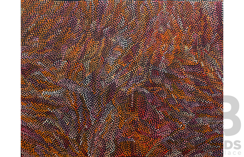 Joy Purvis Pitjara (Born 1963, Anmatyerre Language Group), Bush Seeds 2022, Acrylic on Canvas