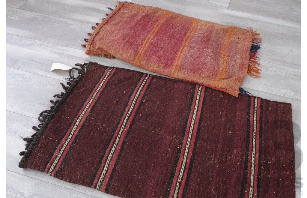 Two Hand Knotted Persian Saddle Bag Cushion Covers