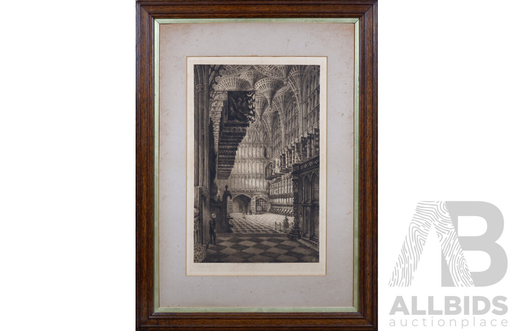Two Framed Antique Engravings, After Ernest Meissonier, 'The Halt' Together with 'Westminster Abbey' After Charles Bird (2)