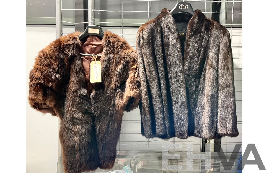 Vintage Mink Coat by Mr. Roberts and a Rabbit Fur Stole by Douglas McClean