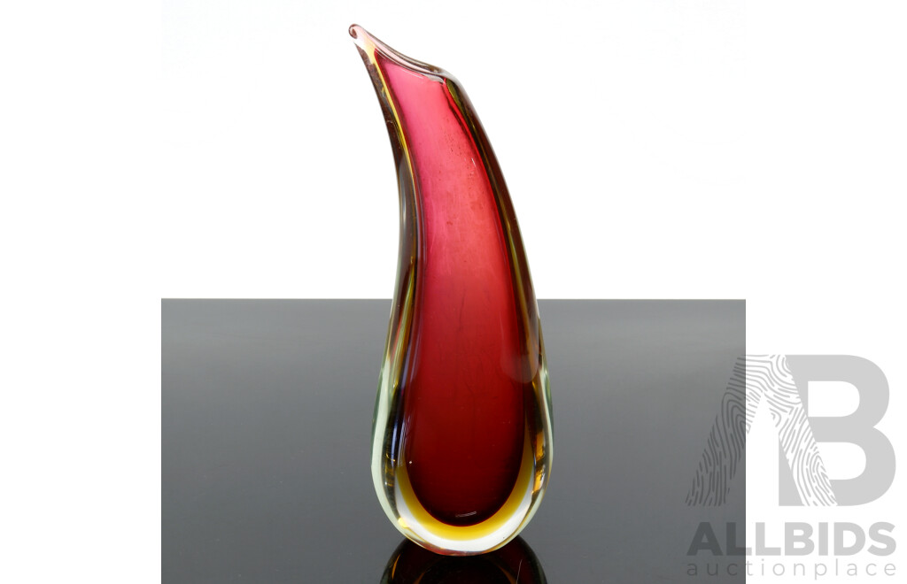 Retro Murano Style Sommerso Glass Vase