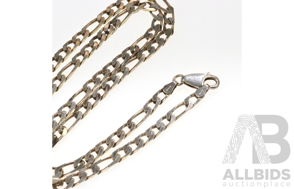 Sterling Silver Figaro 5+1 Link Chain, 4mm Wide, 50cm, 17.91 Grams