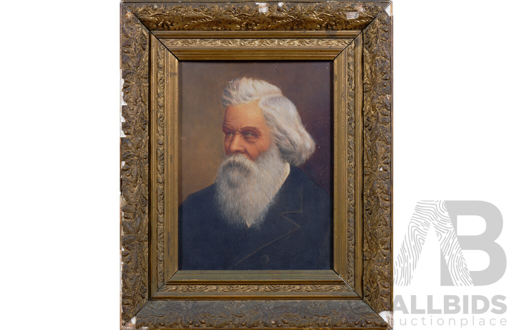 William Henry Carl Burrows (1852-1917), Portrait of Sir Henry Parkes, Oil on Artists Board