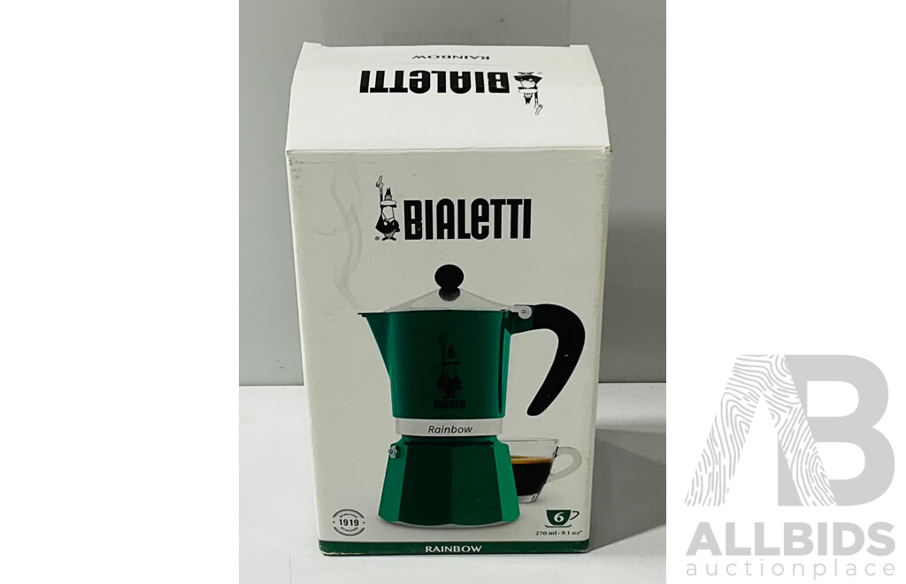 Bialetti Six Cup ‘Rainbow’ Dark Green Coffee Maker