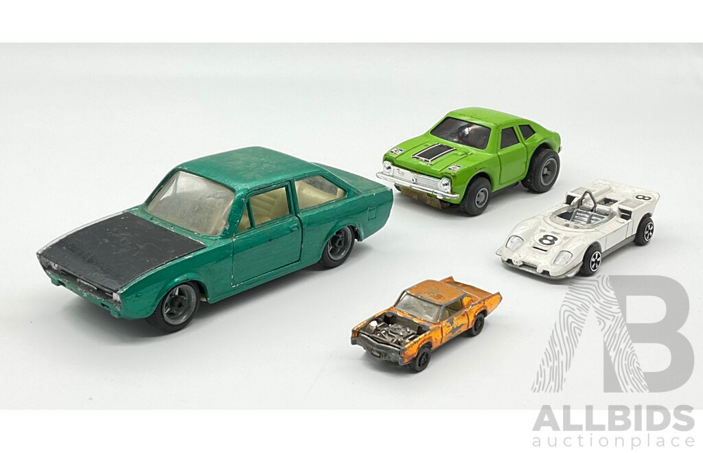 Vintage Toy Cars Including Tonka Coupe, Politoys Ford Mirage, Nacoal Fiat 124, Corgi Cadillac