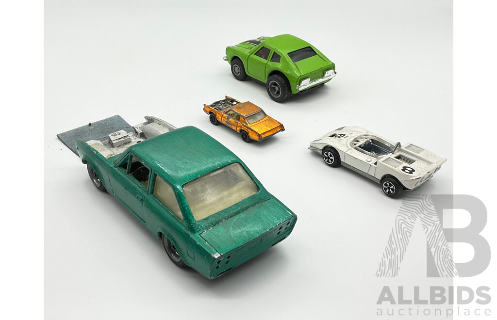 Vintage Toy Cars Including Tonka Coupe, Politoys Ford Mirage, Nacoal Fiat 124, Corgi Cadillac