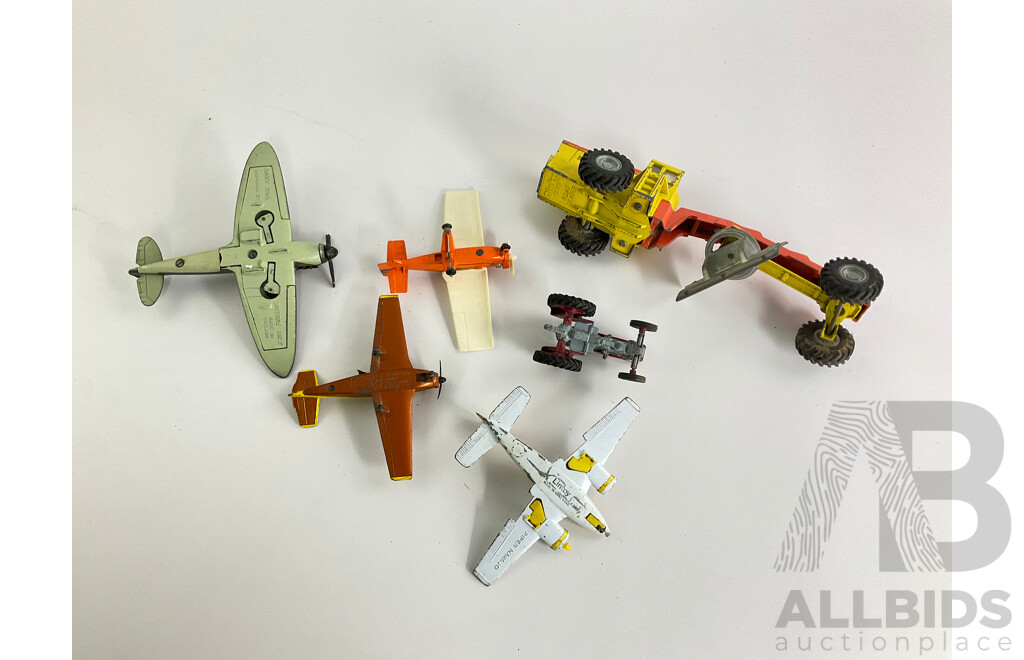 Collection of Dinky Toys, Lintoy and Corgi Toys Tractors and Aeroplanes