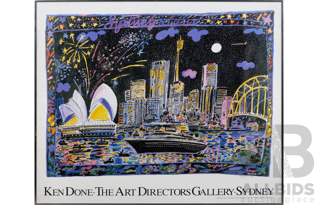 Framed Ken Done Exhibition Poster, the Art Director's Gallery, Sydney