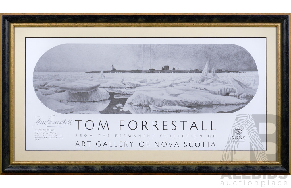 Framed Tom Forrestall Exhibition Poster, Art Gallery of Nova Scotia, Signed by the Artist