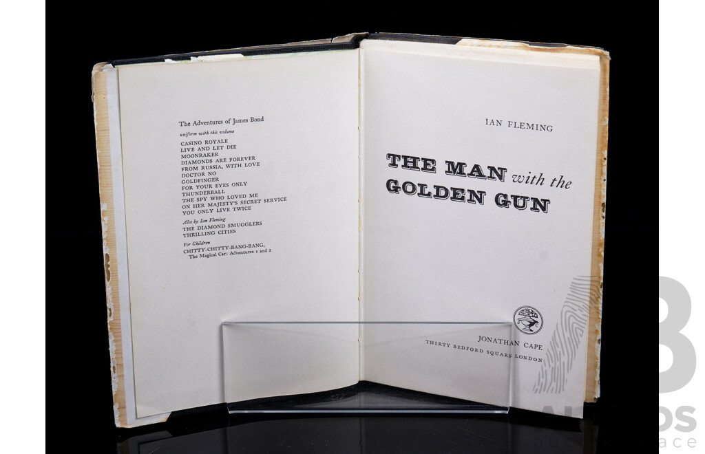 First Edition, Ian Fleming, the Man with the Golden Gun, Jonathon Cape, London, 1965, Hardcover with Dust Jacket