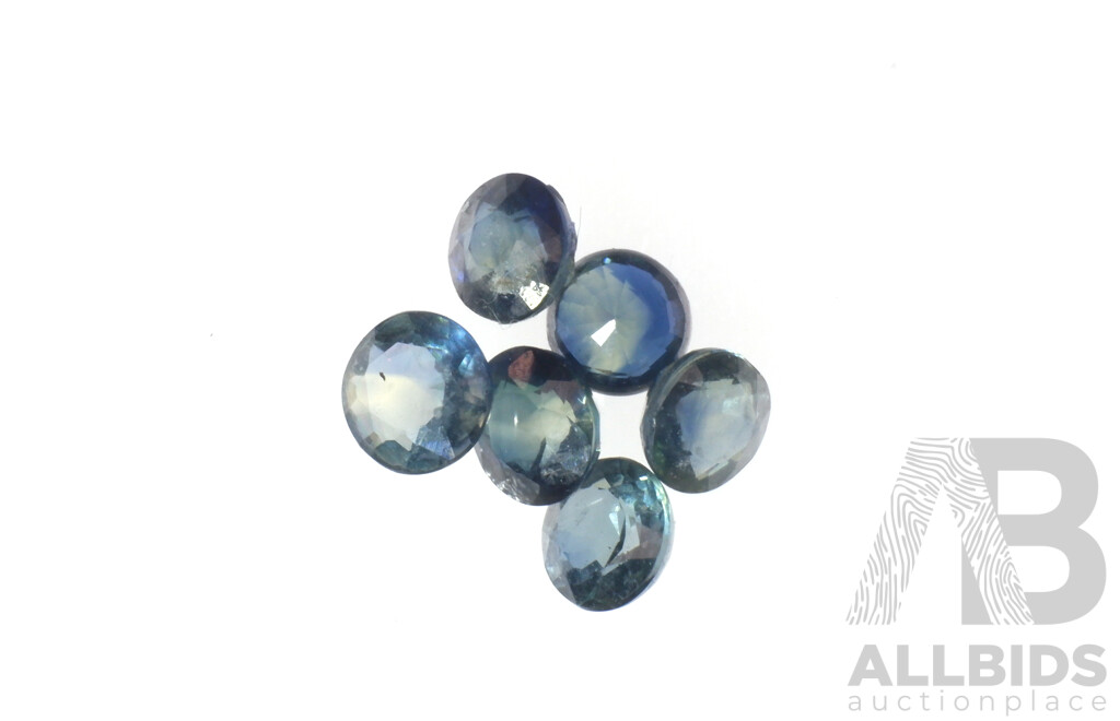 1.10ct Natural Sapphires - Rich Blue Madagascan, 6 X 3.3mm Round Brilliant Cut Stones