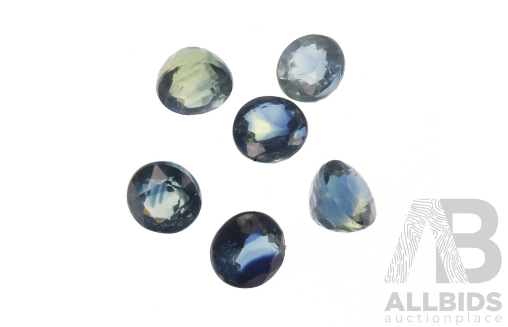 1.20ct Natural Sapphires - Rich Blue Madagascan, 6 X 3.3mm Round Brilliant Cut Stones