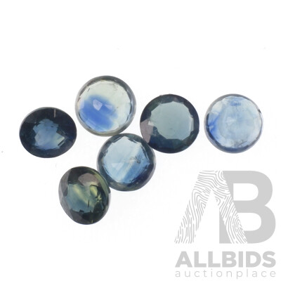 1.30ct Natural Sapphires - Rich Blue Madagascan, 6 X 3.3mm Round Brilliant Cut Stones