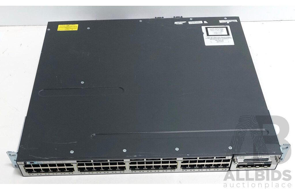 Cisco Catalyst (WS-C3750X-48P-S) 3750-X Series PoE+ 48-Port Gigabit Ethernet Switch