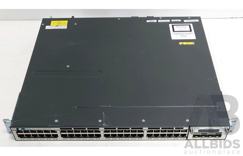 Cisco Catalyst (WS-C3750X-48P-S) 3750-X Series PoE+ 48-Port Gigabit Ethernet Switch