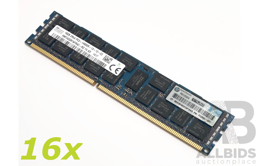SK Hynix 16GB ECC DDR3 RDIMM RAM - Lot of 16