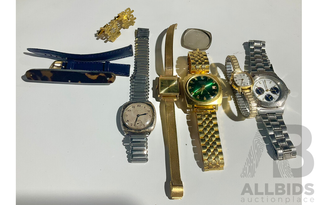 Collection of Vintage Watches Including Citizen Ladies Watch & Sterling Silver Casing Mens Watch