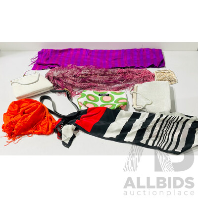 Collection Vintage and Other Scarfs Including Silk Examples