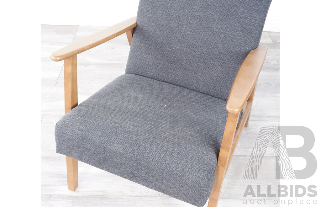 Retro Style Accent Armchair with Timber Frame