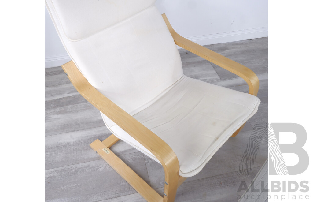 Mocka Bentwood Asta Armchair with IKEA Poang Foot Rest