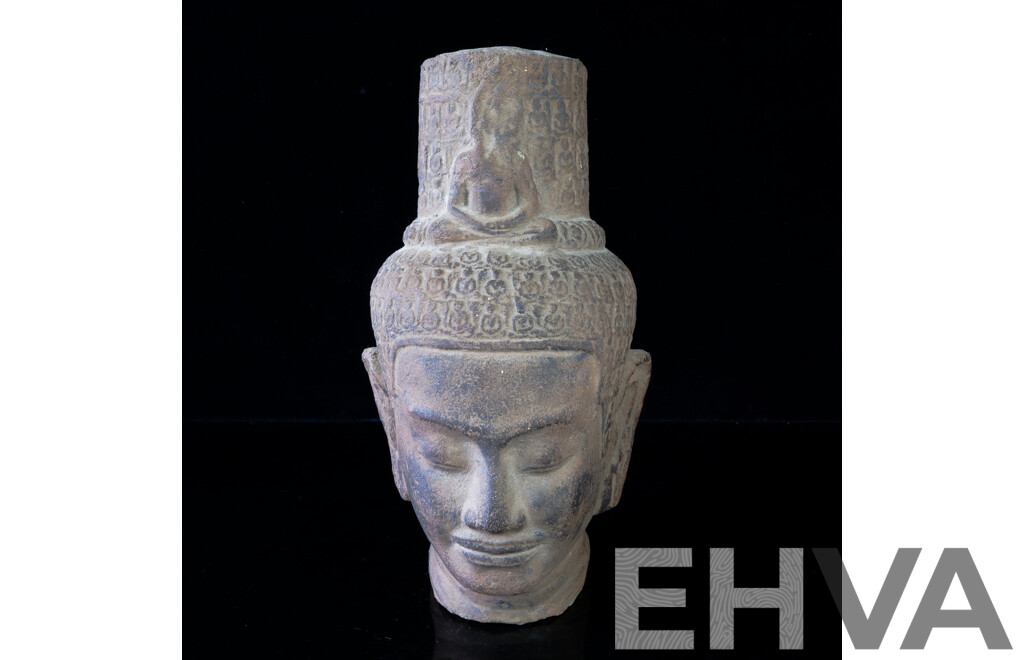 Vintage South East Asian Terracotta Buddha Head