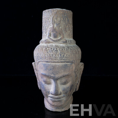 Vintage South East Asian Terracotta Buddha Head