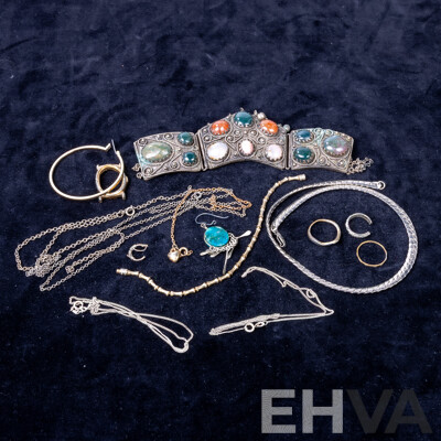Collection of Vintage Jewellery Including Indian Ceremonial Gemstone Necklace
