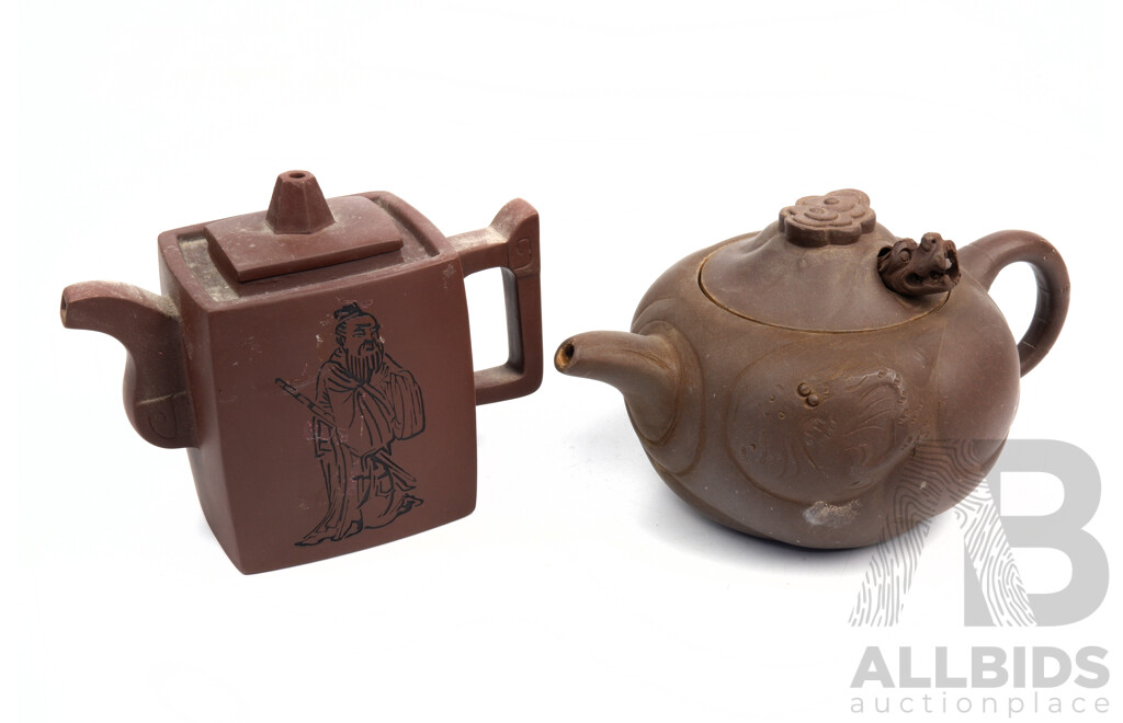 Two Chinese Yi  Xing Teapots