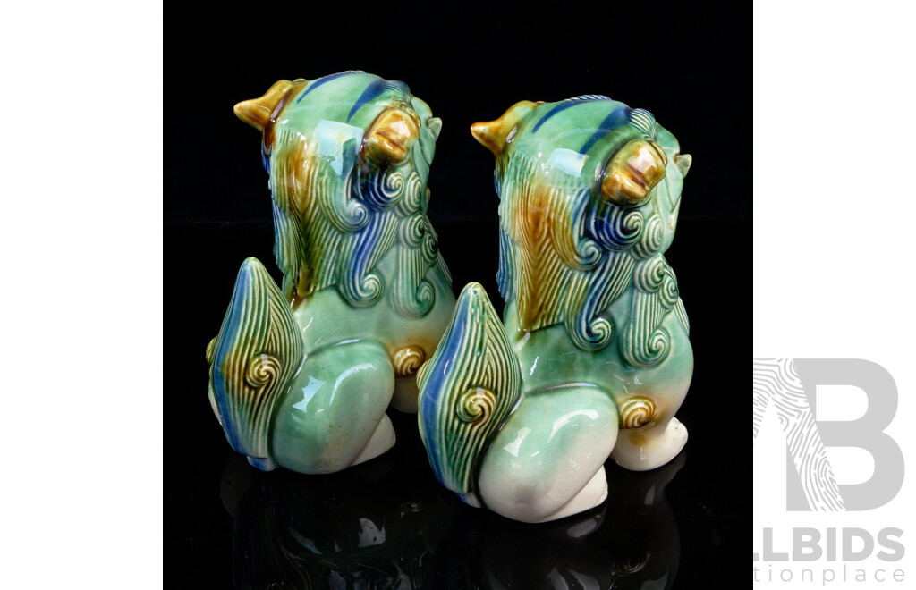 Pair Chinese Porcelain Pho Dog Figures