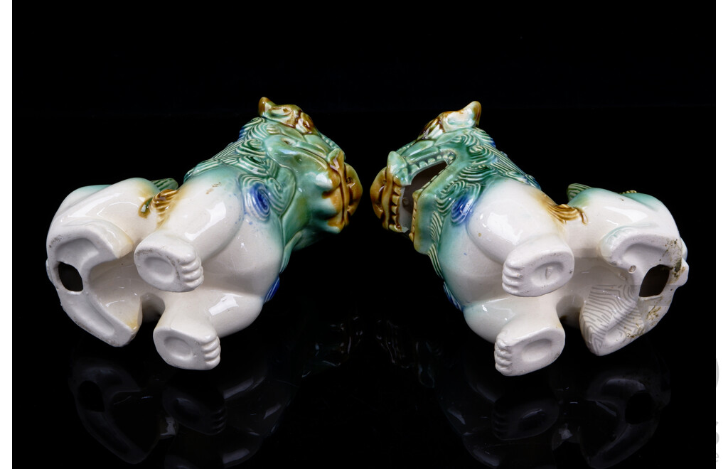 Pair Chinese Porcelain Pho Dog Figures