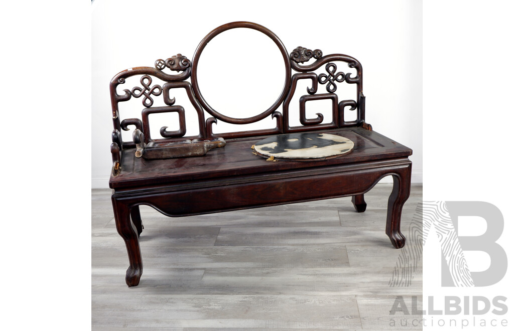 Antique Chinese Carved Timber Bench