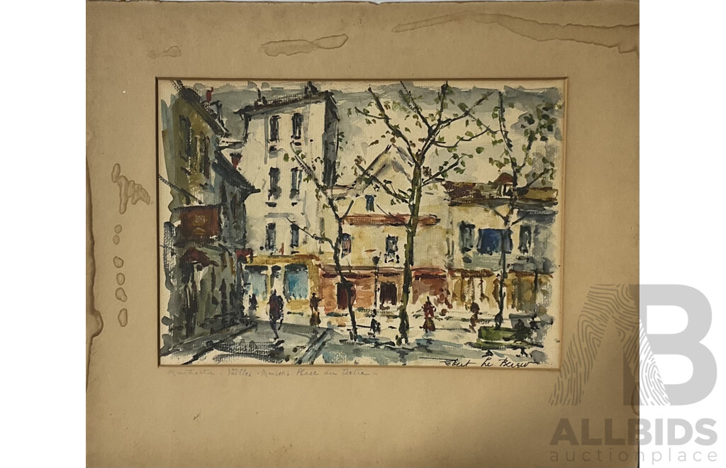 Vintage French Watercolour of Montmartre C1950s