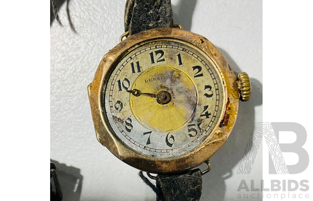 9ct Dunklings Old Vintage Watch 25mm Casing 12.54 Grams