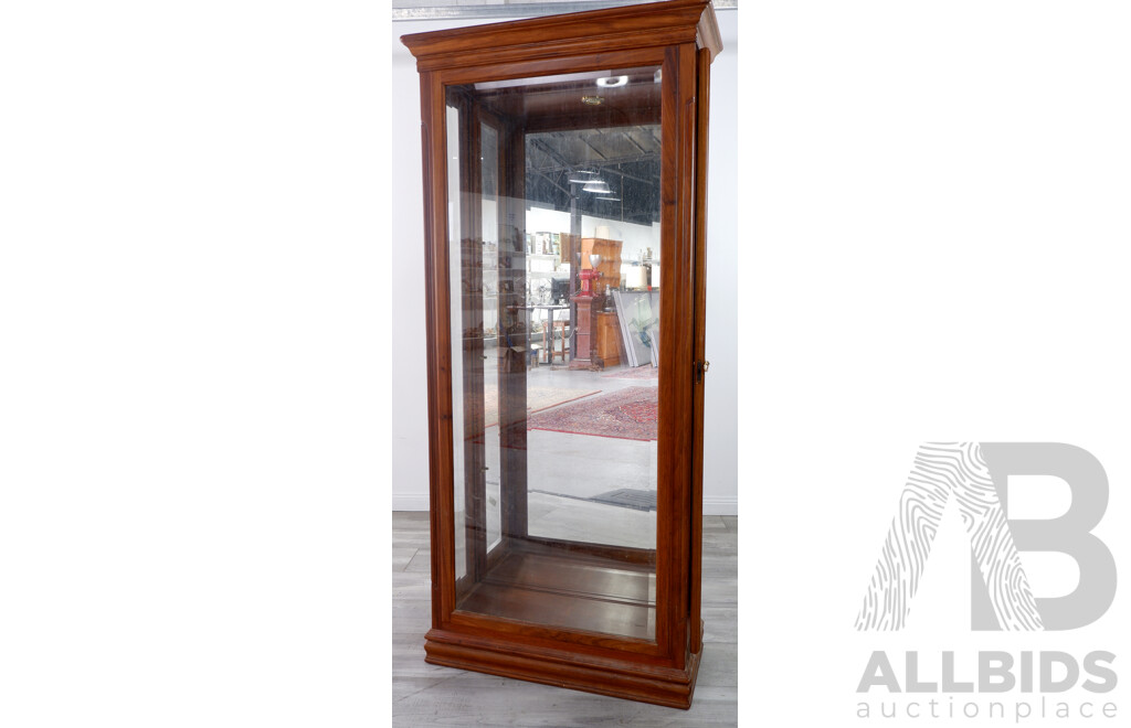 Large Narrow Glass and Timber Display Cabinet