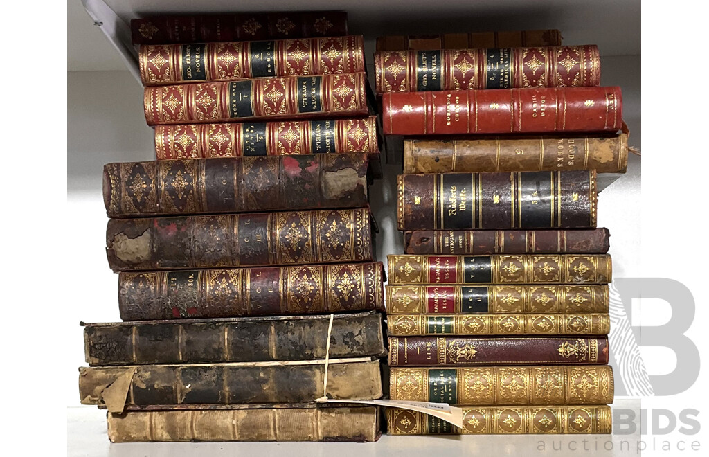 Collection Antique & Vintage Books, Some with Fine Bindings