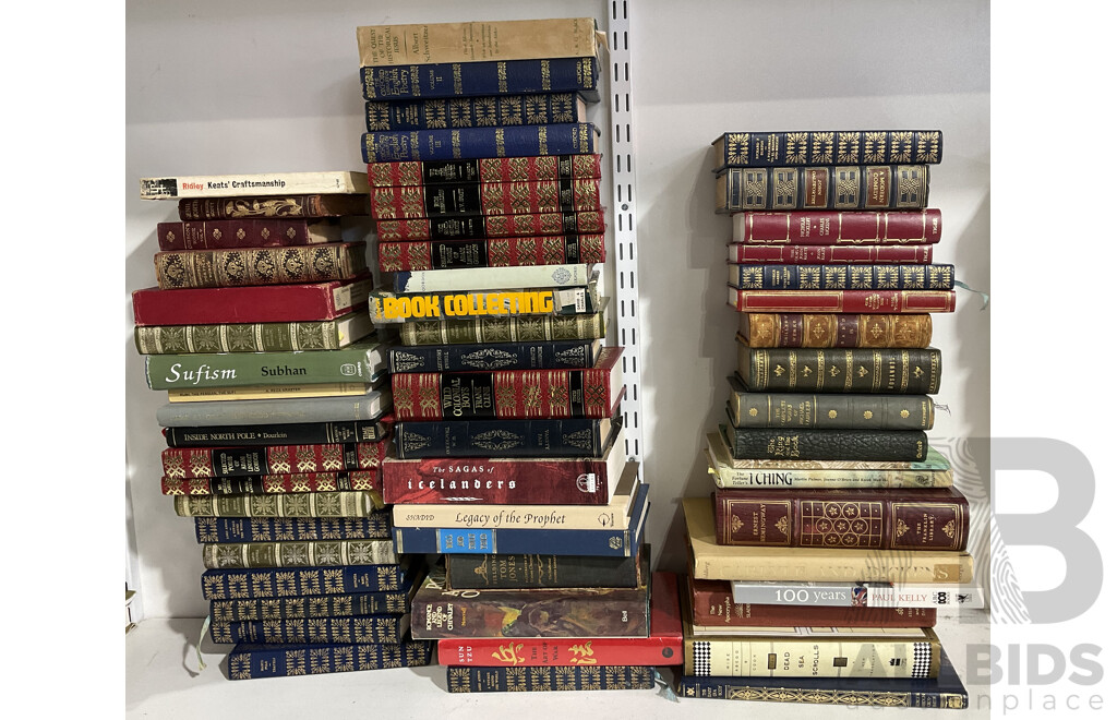 Collection Antique, Vintage and Other Books, Mostly Great Literature, Travel, Etc, Some in Fancy Bindings