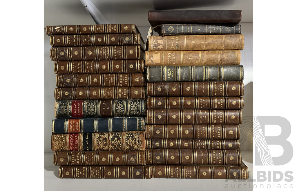 Collection Antique Books, Mostly Great Literature and Poetry, Most with Fine Bindings