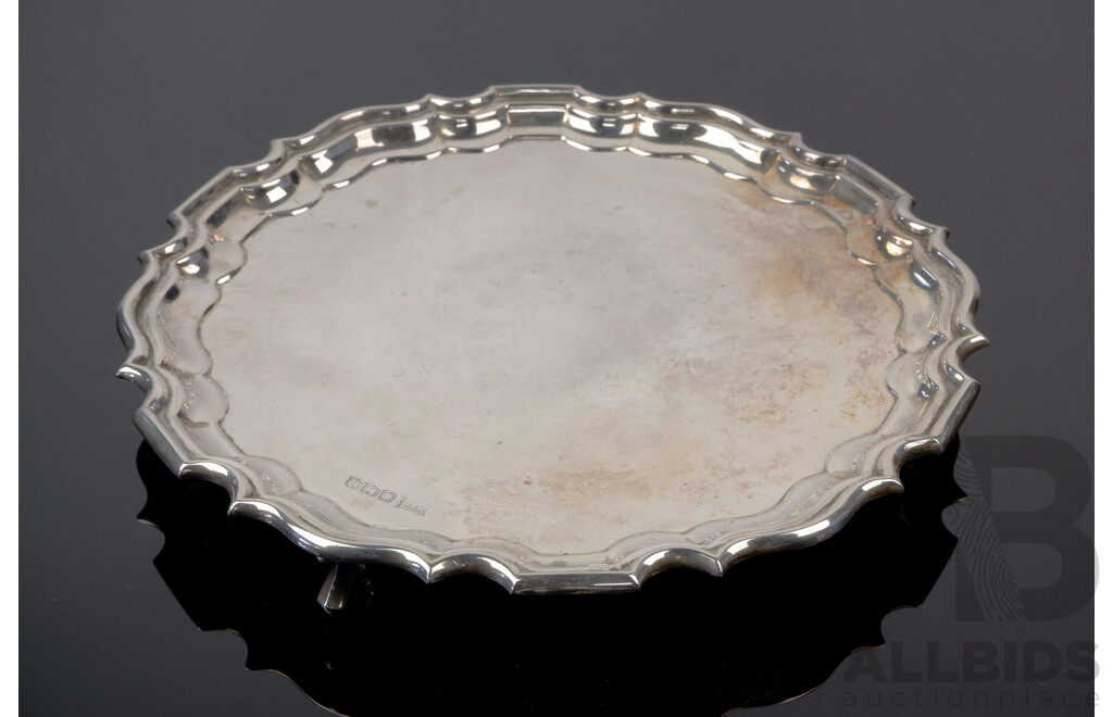 Vintage Sterling Silver Dish with Three Feet, Walker & Hall, Sheffield, 1937