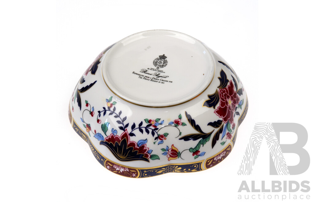 Royal Worcester Six Lobed Porcelain  Bowl in Prince Regent Design in Original Box