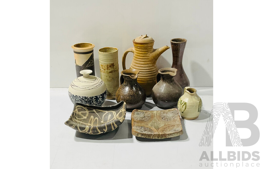 Collection Australian Studio Pottery Pieces Including Examples with Makers Marks and More