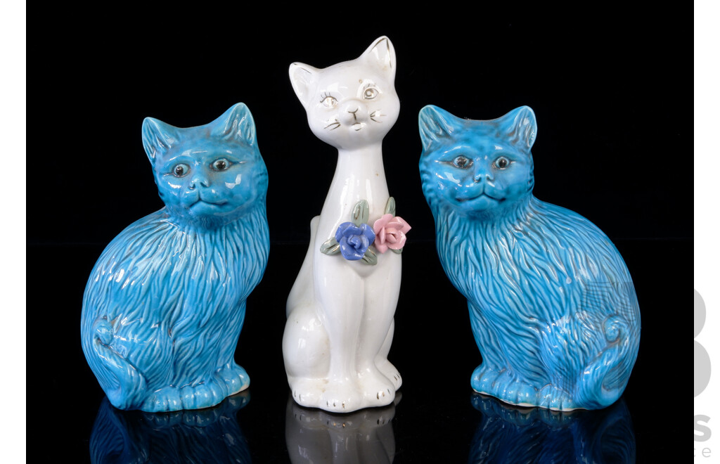 Collection Three Retro Ceramic Cat Figures