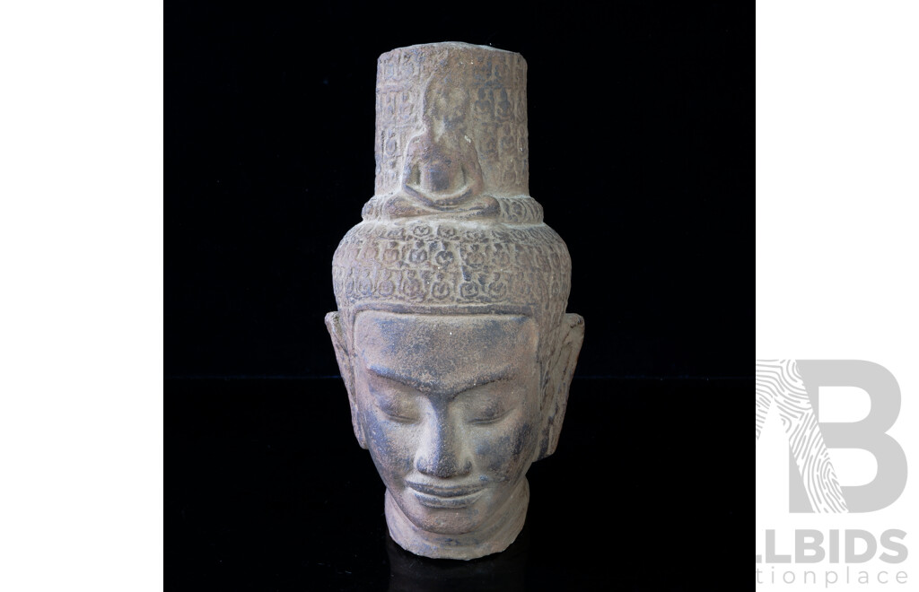 Vintage South East Asian Terracotta Buddha Head