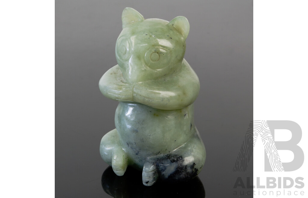 Carved Chinese Jade Stone Panda Figure