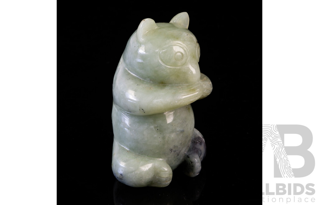 Carved Chinese Jade Stone Panda Figure