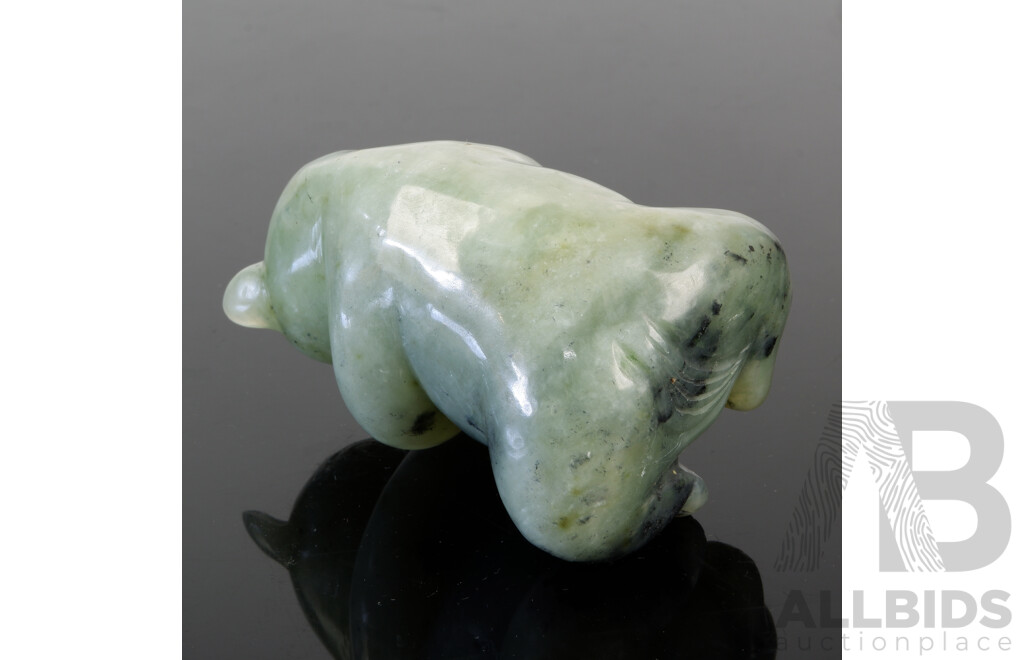 Carved Chinese Jade Stone Panda Figure