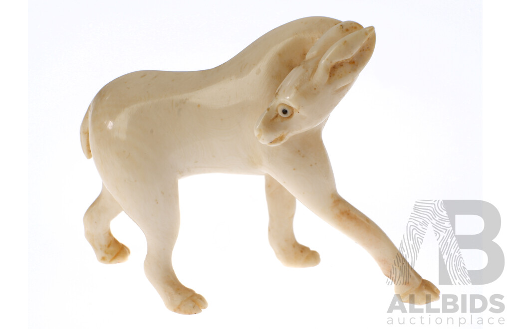 Carved Asian Ivory Antelope Figure