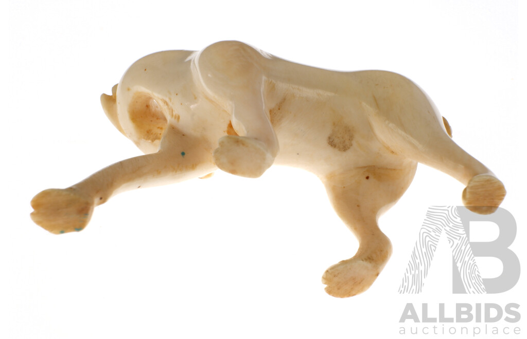 Carved Asian Ivory Antelope Figure