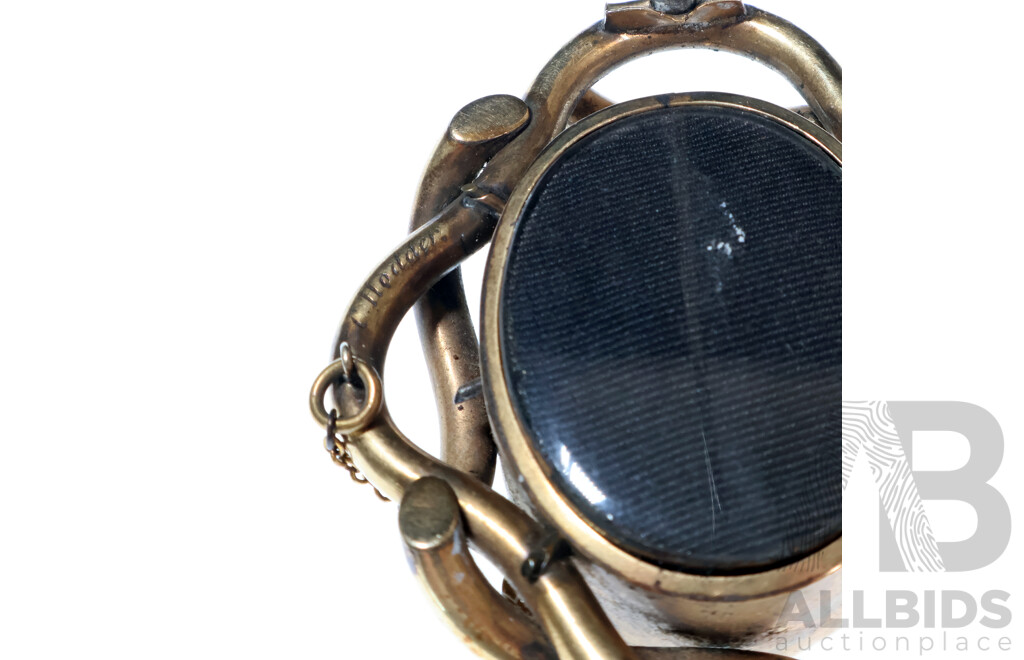 Antique 9ct Victorian Mourning Locket Brooch with Hair, 60mm X 54mm, Hallmarked Hodder, 38.16 Grams