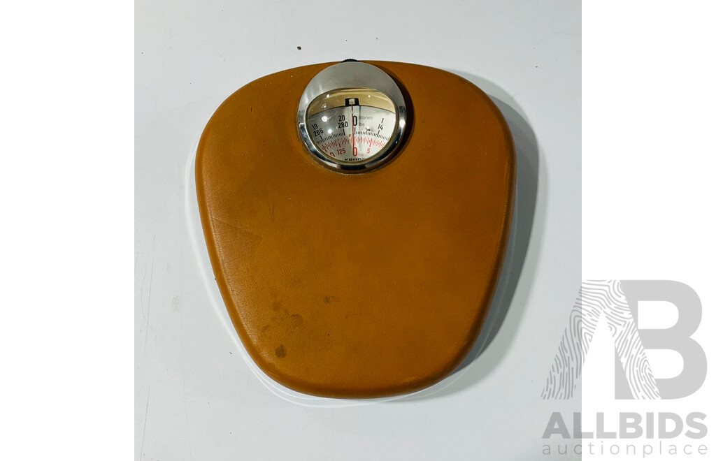 Retro Krups Mechanical Scale with Leather Covering