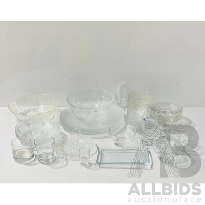 Collection Mid Century Style Textured Frosted Glass Pieces